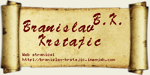 Branislav Krstajić vizit kartica